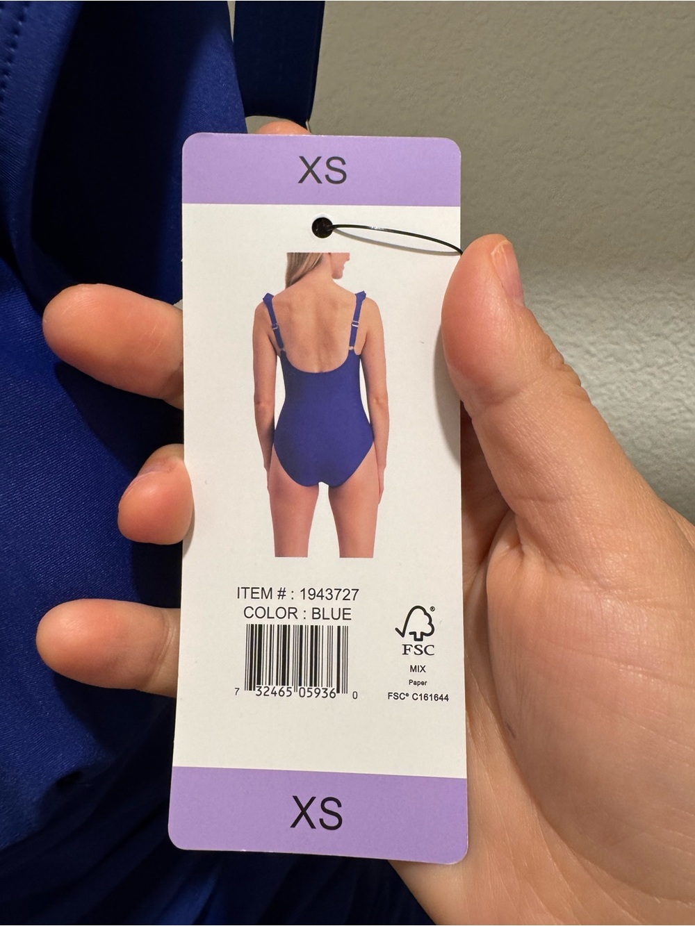 DKNY Blue One-Piece Swimsuit with Ruffled Straps - Picture 2 of 6